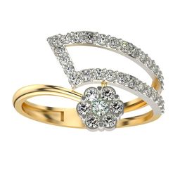 VALANOVA 14KT Gold Diamond Studded Ring 1.94 g-image-31