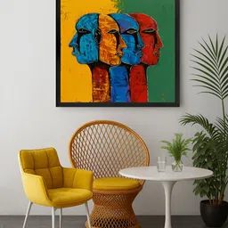 999Store Green & Yellow 1 Piece Tribal Art Canvas Wall Art-image-84