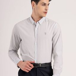 Red Tape Relaxed Fit Striped Spread Collar Long Sleeves Cotton Shirt-image-79