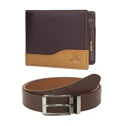 Hornbull Men Three Fold Leather RFID Protected Navy Wallet & Belt Accessory Gift Set-image-86