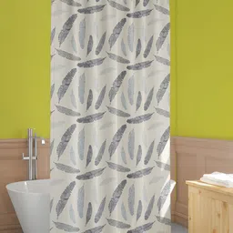ArtzFolio White & Grey Printed Waterproof Shower Curtains-image-82