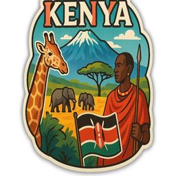 Kenya Country Theme Souvenir Wooden Refrigerator Stylish Fridge Magnet-image-82