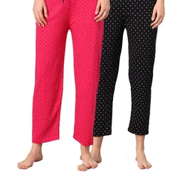 FIT N FAME Pack Of 2 Women Printed Cotton Lounge Pyjamas-picture-42