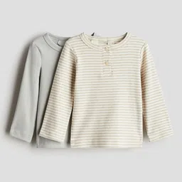 H&M 2-Pack Cotton Henley Tops-26
