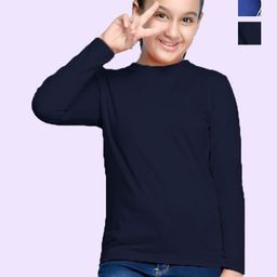 NUSYL Pack Of 2 Girls Solid Round Neck Cotton T-shirts-picture-31