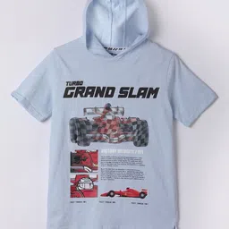 Fame Forever by Lifestyle Boys Printed Hooded Applique T-shirt-image-99