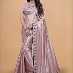 MIJAASHREE FASHION Peach Silk Blend Sarees-picture-47