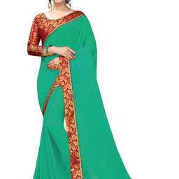 limtd Woven Design Border Pure Georgette Saree-image-88