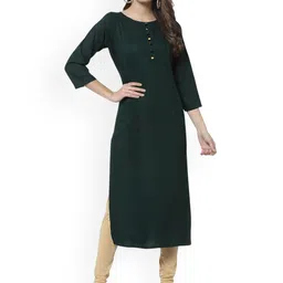 DELIS Pin Tucks Bell Sleeves Straight Pure Cotton Kurta-image-74