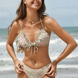 LULU & SKY Floral Printed Swim Bikini Top & Bottom With Cover-Up Sarong-image-46