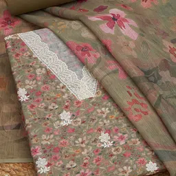 Soch Floral Printed Linen Unstitched Dress Material-image-89