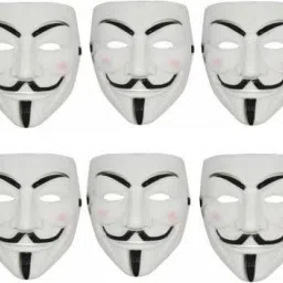 Vendetta Comic Face Anonymous Hacker White Color Party Mask Party Mask-0