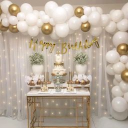 1st First Happy Birthday Decoration kit items 70 Pc with Net Curtain & Led Light-image-51