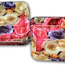 Melamine Stylish Small Square Quarter Plates-Snacks Plate In Beautiful Design Quarter Plate-picture-27