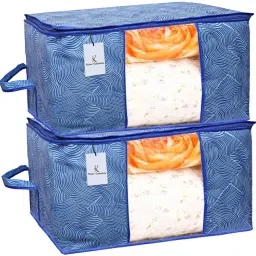 Ddlights Leheriya Design Underbed Bag, Storage Organiser, Blanket Cover, Pack of 2 Jersey Cotton, Poly-canvas, Polyester Laundry Bag-picture-27