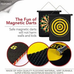 trade globe Double Sided Magnet Dart Board Game with Darts 12 Inches Board 30 cm Dart Board image 2