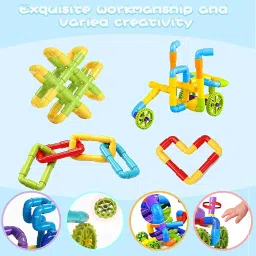 green way Assembly DIY Colorful Educational Smart Learning pipe Building Blocks for Kids image 4