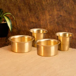 Brass Coffee Cup Dabara Set for Traditional Filter Coffee and Tea (Set of 2)-9