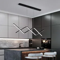 LED Hanging Light Fixture Dimmable Linear Pendant Adjustable Creative Pendants Ceiling Lamp-image-6