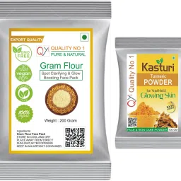 Gram Flour Face Pack (Besan) (200 Gram) With Kasturi Turmeric Powder (100 Gram)-18
