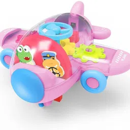 Plastic Push and Go Gear Airplane Toy with Lights-10