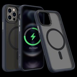 spigen TPU and Polycarbonate Back Cover for Apple iPhone 12 and iPhone 12 Pro (Wireless Charging Support,, Graphite)-image-114