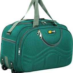 60 L Strolley Duffel Bag - STYLISH TRAVEL DUFFEL LUGGAGE BAG WITH TOW WHEEL TRAVELLING MEN WOMEN BAGS - Green - Large Capacity-image-98