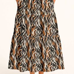 Women Printed Regular Black Skirt-image-2
