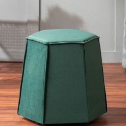 nestroots Prism Velvet Pouffe In Green Colour-picture-39