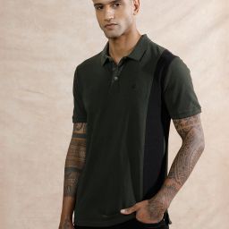 Men Solid Polo Neck Pure Cotton Green T-Shirt-image-96