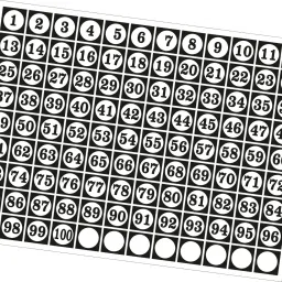 2 cm (1-100) Number Stickers Small Size Labels, 25 mm Square Black Paper Removable Sticker-image-25