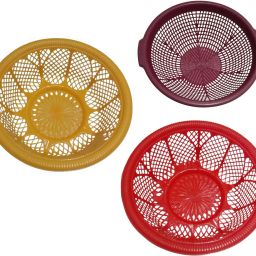 Plastic Stoarge Basket pack of 3 Multicolor Plastic_Mk26 Storage Basket-image-40