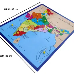 ango Wooden India Map With States and Capitals Puzzle With Knobs For Students image 2