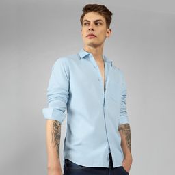 dennis lingo Men Slim Fit Solid Spread Collar Casual Shirt-picture-45