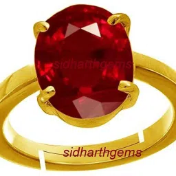 11.25 Ratti 10.25 Carat Natural Burma Ruby Manik Gold Plated Ring Brass Ruby Gold Plated Ring-image-38