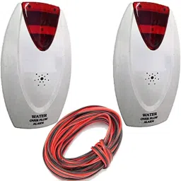 iWin Water Tank Overflow Alarm Super Quality Sound + 15 mtr Wire (Pack of 2) Wired Sensor Security System-18