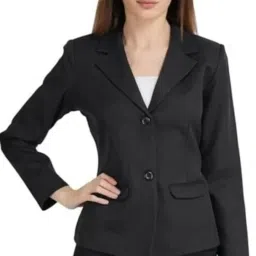 Women Solid Single Breasted Casual Blazer-image-21