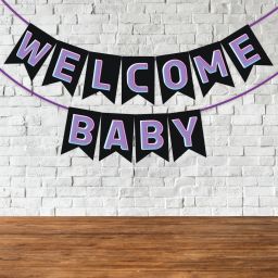 Baby Shower Bunting Banner- Welcome Baby, Baby Shower Banner for Decoration Banner-22