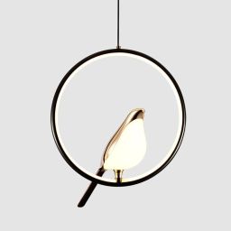 Areezo Modern Hanging Single Bird In Ring For Home Decor Black, LED (Pack Of 1) Ceiling Light Ceiling Lamp-3