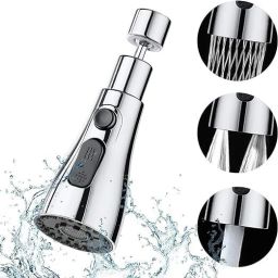 Universal Kitchen Faucet 3-Function Pull Down Sink Sprayer Attachment for Spray Head Big Angle 360°Rotatable Anti-Splash for Kitchen Sink Faucet Aerator Pillar Tap Faucet-image-16
