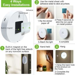 DHARMISHO Motion Sensor Light Home with USB Charging Wireless Self Adhesive LED SET OF 2 Smart Sensor Light image 5