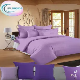 180 TC Cotton Queen Striped Flat Bedsheet-image-98