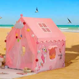 BIG SIZE PLAY TENT HOUSE FOR KIDS BOYSS AND GIRLS FROM 3 TO 13 YEARS-BABY PINK-image-60