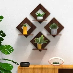 Finish Wooden Square Wall Hanging Planter Stand MDF (Medium Density Fiber) Wall Shelf-48