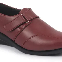 Fashion Hook and Loop Formal Office Platform Heel Wedges Slip On For Women-98