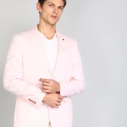 Men Solid Single Breasted Formal Blazer-image-53