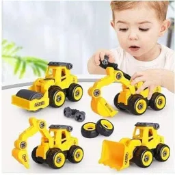 Construction Vehicles Set/Pack of 4 Construction Trucks with 1 Screwdriver-3