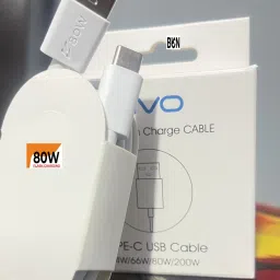 BKN USB Type C Cable 6 A 1.2 m ORIGNAL CERTIFIED VIVO 80W / 6 AMPERE FLASH CHARGING 1.2 METER FAST CHARGING DATA CABLE FOR VIVO VIVO iQOO VIVO 120W, VIVO X90 PRO, IQOO 9 PRO, IQOO 10, VIVO IQOO 11, VIVO X90 PRO +, VIVO IQOO 8 / IQOO 9 / IQOO 10 PRO, X80 X70 X50 Pro V27 V25 iQOO 11 10 9 8 7 6 Z7 Z5, VIVO T1 5G, VIVO X90 Pro, X90, iQOO 11 5G, VIVO V25 PRO /Y73, Z1x,Z5,Z6, Z6 5G, Vivo X90 Pro Plus 5G, iQoo Z6 pro, iQoo 9 SE, iQoo7, iQOO Neo 6 SE 5G, VIVO V20 , V20SE , V20 Pro , X50 , X50 Pro, VIVO V25, VIVO X80 PRO, Vivo X70 Pro Plus, Vivo X80, iqoo Neo 7,Neo 7 Pro,Neo 6 vivo X90,X90 Pro,X80,X80 Pro,X70,X70 Pro AND ALL VIVO TYPE C MOBILE PHONES-14
