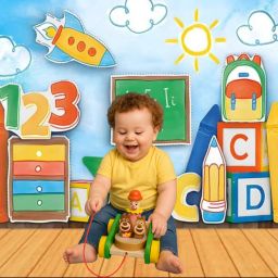 wooden lion pull cart for baby-image-50