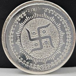 Silver Swastik Coin Gift for Sister Brother, Gifts for Men & Women , Modern Coin Collection-image-8
